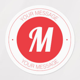 Etiquetas Modelo de Monograma e Texto Circular Personalizáve