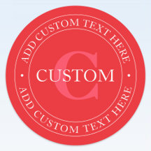 Modelo de Texto Circular Elegante Branco Vermelho 