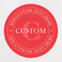 Modelo de Texto Circular Elegante Branco Vermelho 