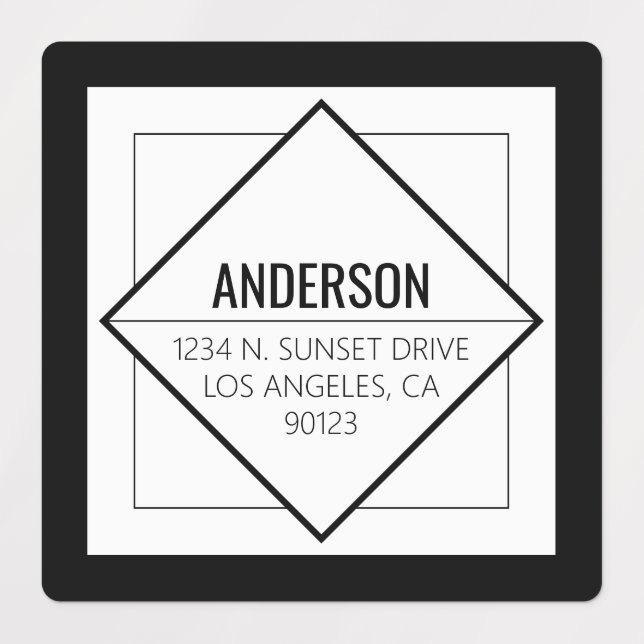 Etiquetas Modern Black & White Geometric  (Design 1)