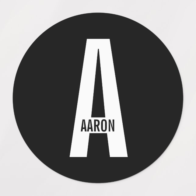 Etiquetas Modern Personalized Bold Monogram and Name Labels (Design 1)