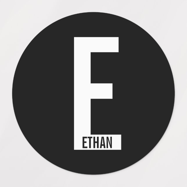 Etiquetas Modern Personalized Bold Monogram and Name Labels (Design 1)