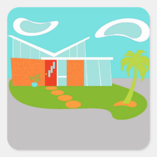 Etiquetas modernas da casa dos desenhos animados