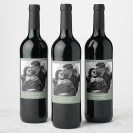 Etiquetas modernas de vinhos de casamento fotográf