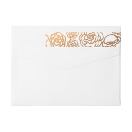 Etiquetas Moderno de Casamento Floral de Luxury Faux Gold Fo