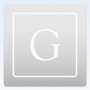 Etiquetas Monograma de Apelido de Gradação de Cinzas Claras