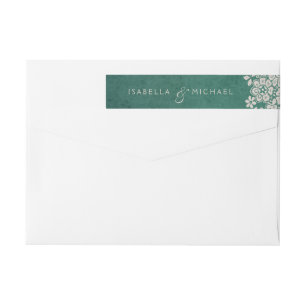 Etiquetas Monograma de casamento ruidoso de renda vintage