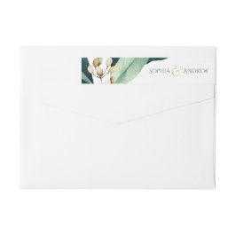 Etiquetas Monograma de casamento rústico e botânico moderno