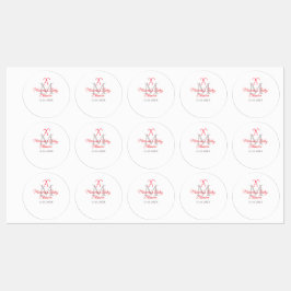 Etiquetas Monograma de Natal de chá de fraldas doce de cana