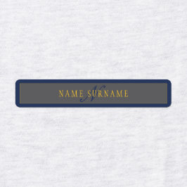 Etiquetas Monograma de Script Elegante Marinho Escuro Cinza