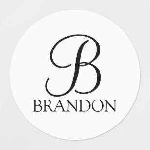 Etiquetas Monograma de Script Personalizado e Rótulos de No