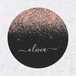 Etiquetas Monograma Glífico preto-claro-escuro rosa Dourado