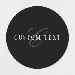 Etiquetas Monograma Personalizável Elegante | Cinza Preta Br