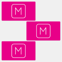 Monograma Simples e Moderno Inicial | Rosa e Branc