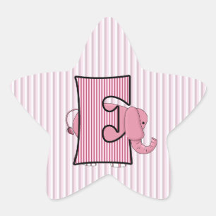 Etiquetas Monogrammed de "E" do elefante