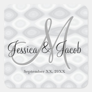 Etiquetas Monogrammed personalizadas do casamento