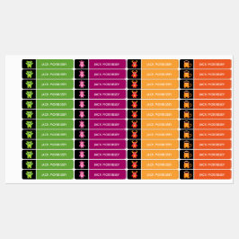 Etiquetas Monstros Coloridos Fofos Nome de Crianças