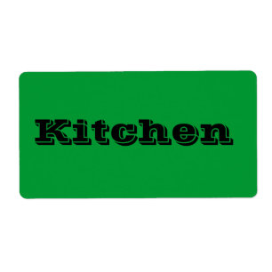 Etiquetas móveis da cozinha no verde