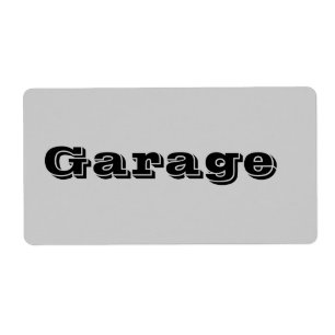 Etiquetas móveis da garagem nas cinzas