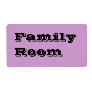 Etiquetas móveis da sala de família na lavanda