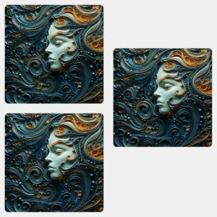 Etiquetas Mulher ao Luar Arte 3D