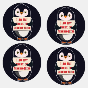 Etiquetas Não sou baixo, tenho tamanho de pinguim