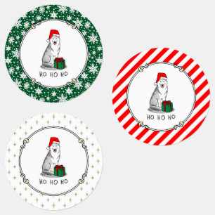 Etiquetas Natal Papai Noel Siberiano (prata)