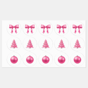 Etiquetas Natal Rosa Coquete Rubor