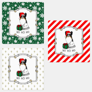 Etiquetas Natal Santa Hat Papillon (Tricolor)