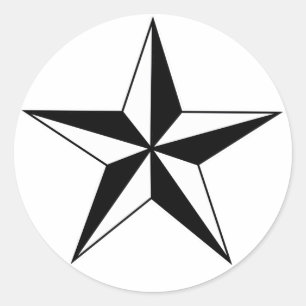 Etiquetas náuticas preto e branco da estrela