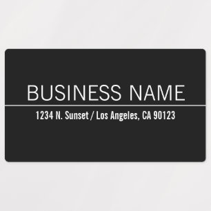 Etiquetas Negócios Brancos Simples e Modernos à Prova de Águ