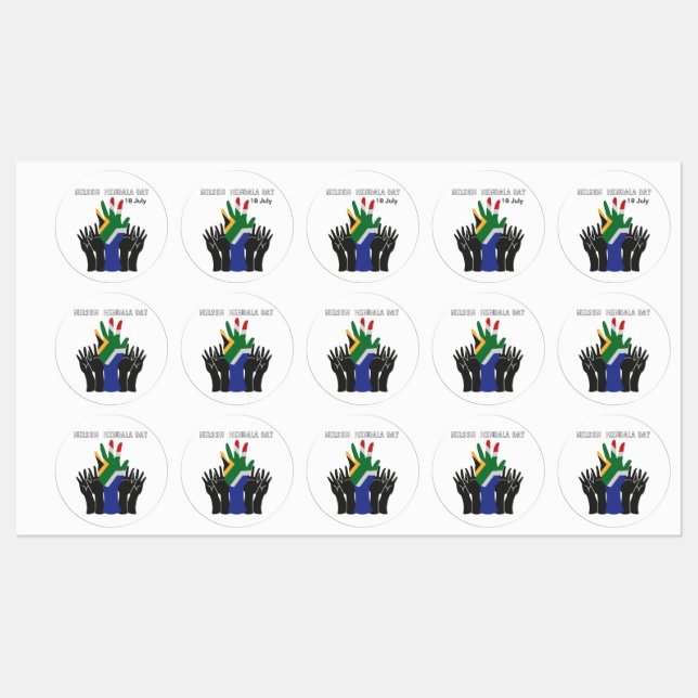 Etiquetas nelson Mandela day stickers (Folha)