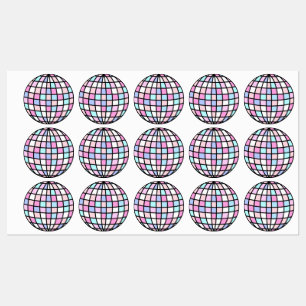 Etiquetas Neon Groovy Disco Ball