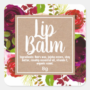 Etiquetas no tubo do Buquê colorida Kraft Lip Balm