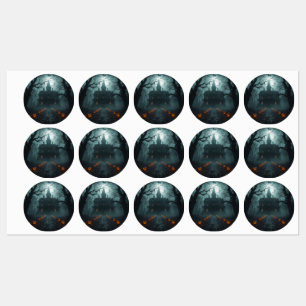 Etiquetas Noite Spooky com Jack-o-Lanternas