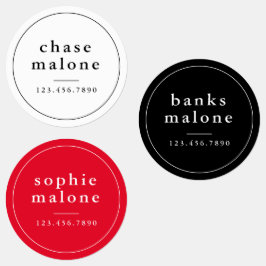 Etiquetas Nome à prova d'água de cores escolares simples