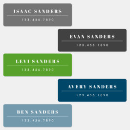 Etiquetas Nome à prova d'água do Boho Arco-Íris Simples