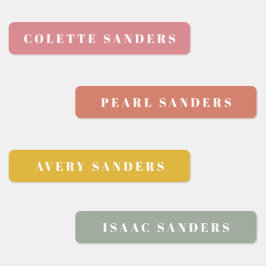 Etiquetas Nome à prova d'água do Boho Arco-Íris Simples