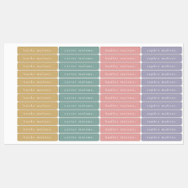 Etiquetas Nome à prova d'água do Boho Arco-Íris Simples