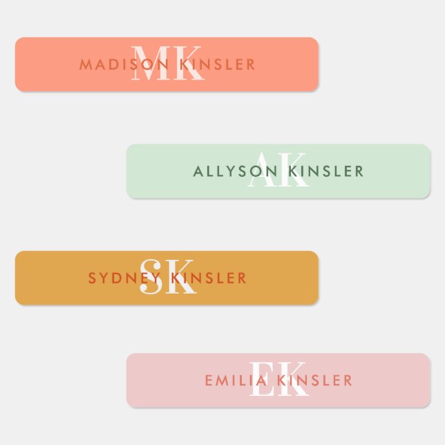Etiquetas Nome à prova d'água original cor-de-rosa simples m (Grupo)