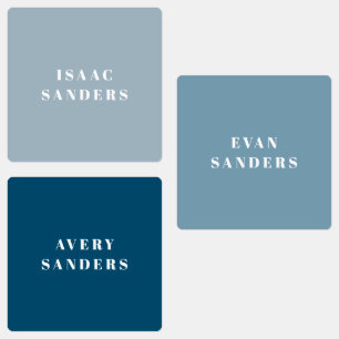 Etiquetas Nome à prova d'água para rapazes simples