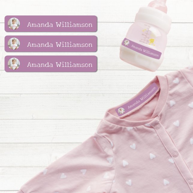 Etiquetas Nome da Creche com Foto Personalizada (Personalized Baby Labels with photo)