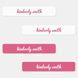 Etiquetas Nome da Escola de Menina Rosa