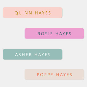 Etiquetas Nome das Cores de Boho Divertidas