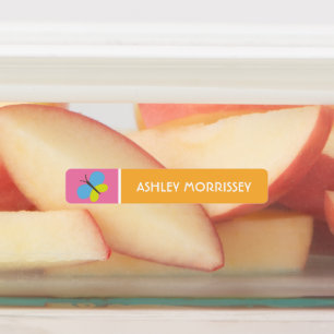 Etiquetas Nome das Crianças de Borboleta Coloridas Bonitas