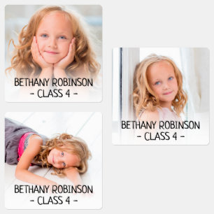 Etiquetas Nome das Crianças Personalizadas e Classe Escolar