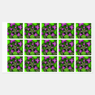 Etiquetas Nome das Flores Fractais Verdes Cor-de-Rosa Abstra