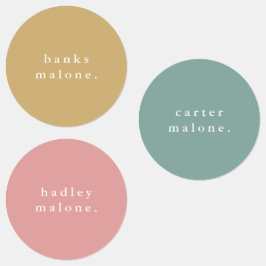 Etiquetas Nome de Chuva de Cores Boho Simples à Prova D'Água