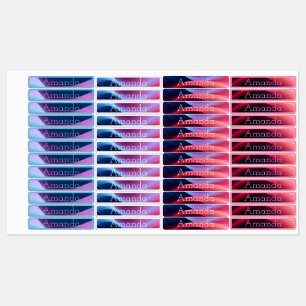 Etiquetas Nome de código de gradiente vermelho roxo, vermelh