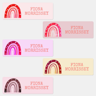 Etiquetas Nome de Criança Colorido Arco-íris Fofo